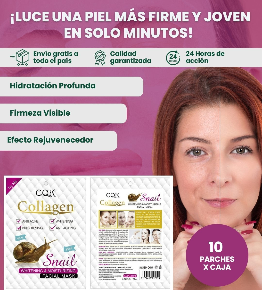 (PAGA 5 Y LLEVA 10)-MASCARILLAS DE COLAGENO REJUVENECEDORAS